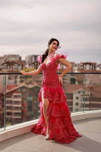 Andrea Kat Kat Etekli Taş İşlemeli Abiye Elbise - The Bride's Bliss