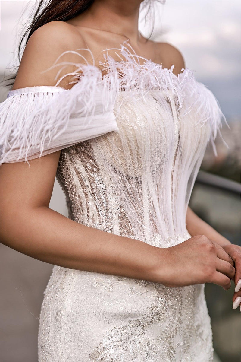 Bianca Otriş Detaylı Payet İşleme Abiye Elbise - The Bride's Bliss