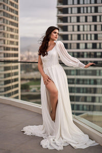Davin Yırtmaç Detaylı Tek Kol Gelinlik - The Bride's Bliss
