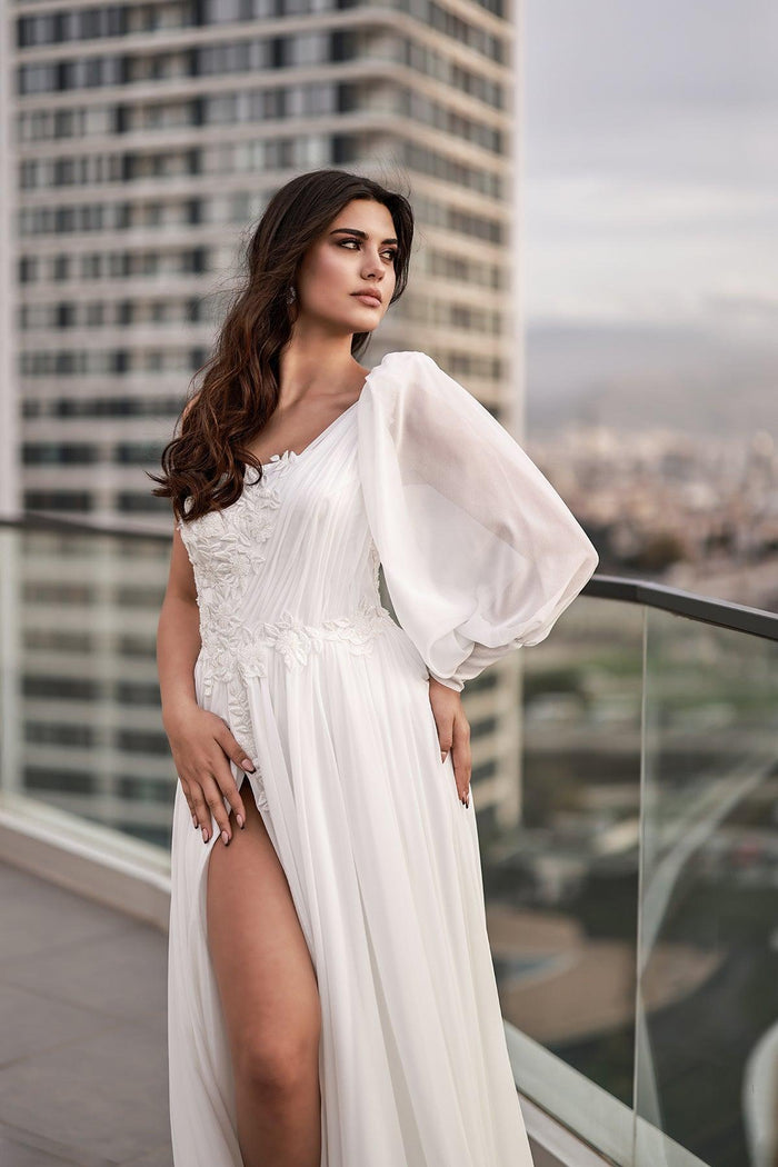 Davin Yırtmaç Detaylı Tek Kol Gelinlik - The Bride's Bliss