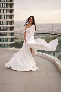 Davin Yırtmaç Detaylı Tek Kol Gelinlik - The Bride's Bliss