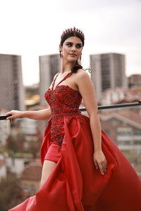 Kylie Kupon İşleme Entegre Etekli Elbise - The Bride's Bliss